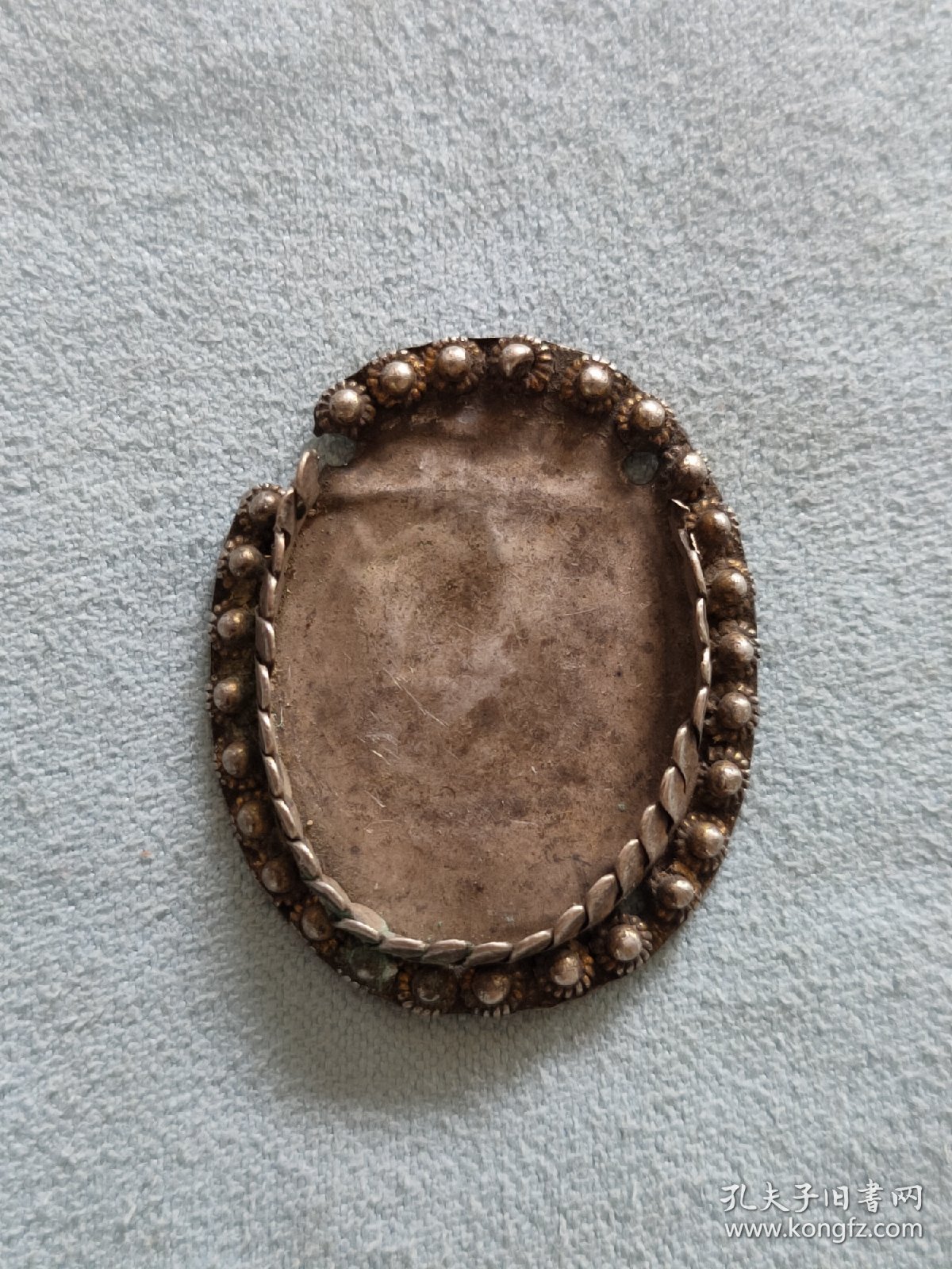 清代银鎏金帽饰