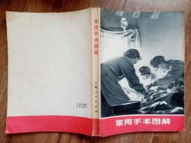 1971年初版本《常用手术图解》，有毛主席题词和语录，白求恩图版，品好。