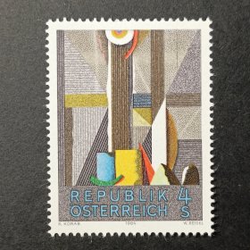 奥地利邮票，1984年现代艺术系列绘画雕刻版1全，标价为1枚价格