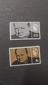 英国邮票 1965 丘吉尔 人物 2全新