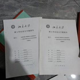 北京大学博士学位论文开题报告