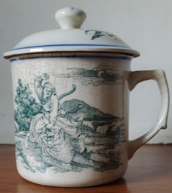 少见五六十年代“武松打虎”瓷茶杯！