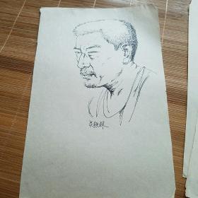 中国人民公安大学出版社美术编辑主任，天津版画协会【王维纲】素描8张同售（共计8幅，每幅尺寸：29x19cm）（另送11张打印稿）