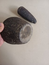 老青石臼 完整 高10 外径13.5内口径9.5