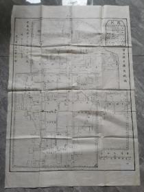 【孤品】民国印刷老地图   河北省邢台《宁晋县古廮陶城图》一张  73.4cm x 50.5cm