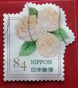 日本邮票 2020年 花的问候祝福 异形玫瑰月季 84丹 5-2 信销 樱花目录G246