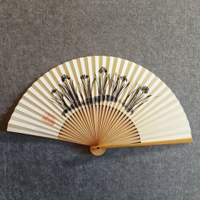 墨之花 日本回流京扇纸扇 扇高21.5Cm，展开最宽幅39Cm，竹扇骨 手绘品。