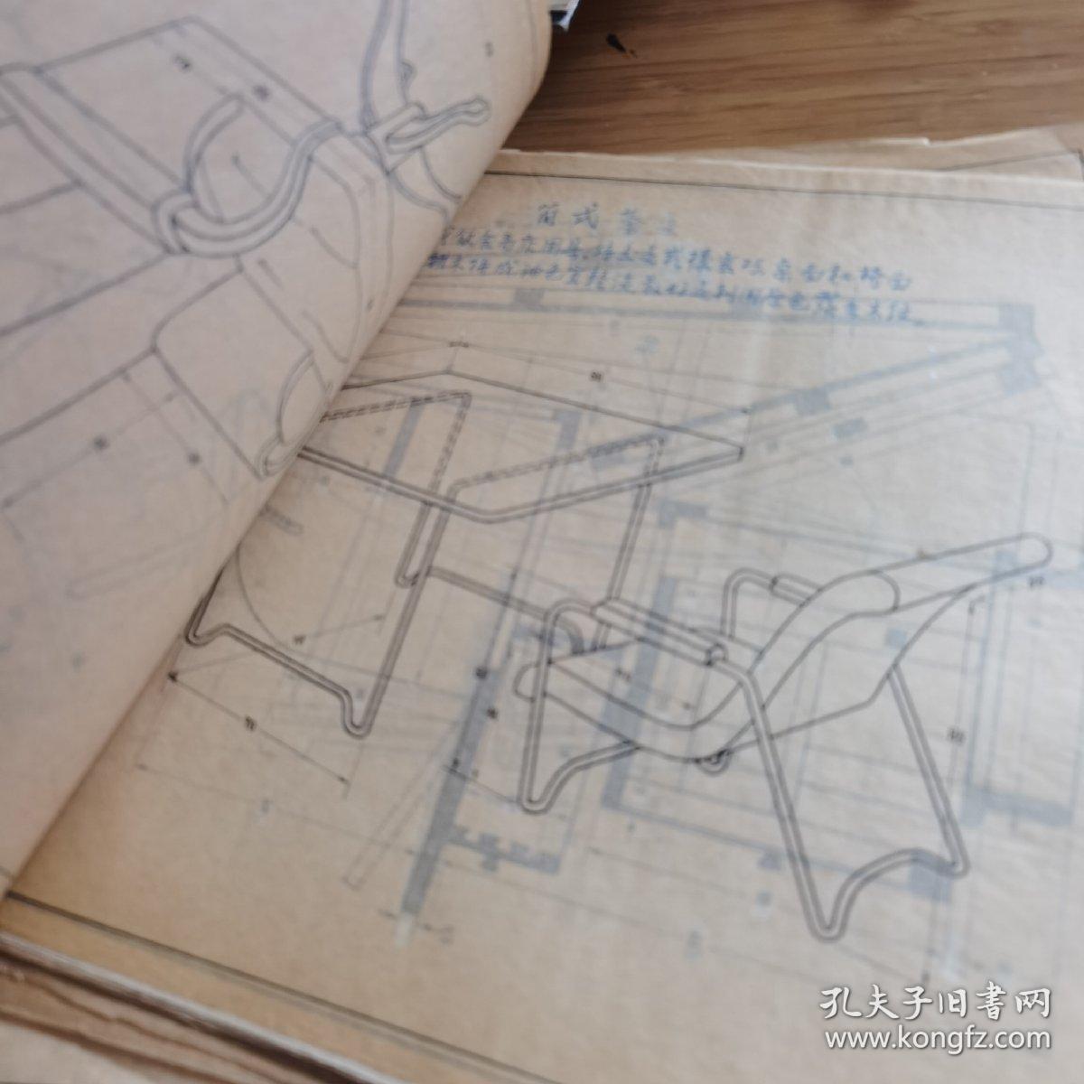 五六十年代 桌椅展览柜手绘家具图纸 ＋家具蓝图