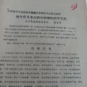 共青团资料  1960年  山西省青年向园林化继续进军誓师大会发言材料 23 共青团壶关县委书记张子英