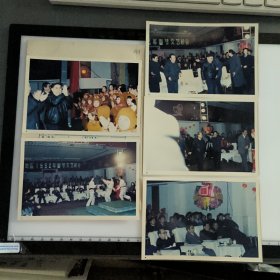 彩色照片：欢聚一堂1992年的春节晚会 无底片（A37） 共5张合售 档案盒H
