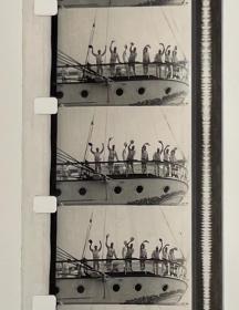 民国宣传部检查委员会过审日本海军大成丸号帆动力训练舰远洋记实电影拷贝，伊斯曼柯达16mm带声轨胶片，珍贵的中国海军参考记录。