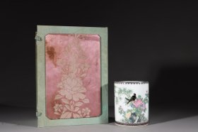 15—清代-雍正粉彩花鸟笔筒