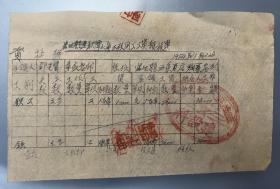 1954年临汝县黑龙潭水库工程用工工资单（河南水利资料）