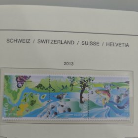 瑞士2013年让瑞士更美丽 风光动物鸟类鱼 新 3全 外国邮票