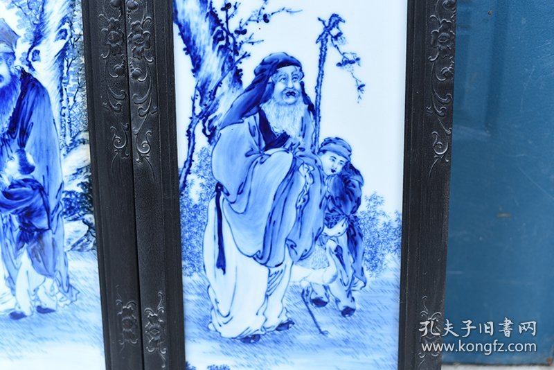 民国竹溪道人王步四爱人物瓷板画