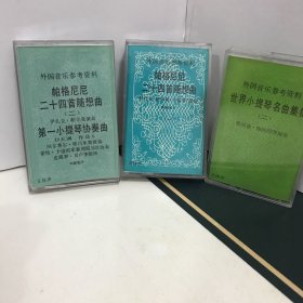 磁带：外国音乐参考资料：帕格尼尼二十四首随想曲（一+二）世界小提琴名曲集锦（二）3盒合售（歌名看图片）无歌词