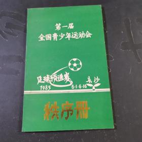 1985年长沙第一届全国青少年运动会 足球预选赛秩序册，私藏品好如图所示