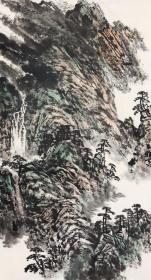 保真书画，江西名家，蔡正雅六尺整纸山水画一幅179.5×96cm，纸本托片。蔡正雅，江西名家，男，汉族，1948年12月生，现为中国书法家协会会员、江西书法家协会副主席，萍乡市国画研究会会长、中华诗词学会会员。