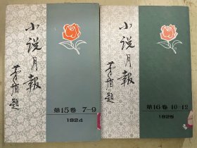 小说月报 第15卷 7——9、第16卷 10——12【2册合售】