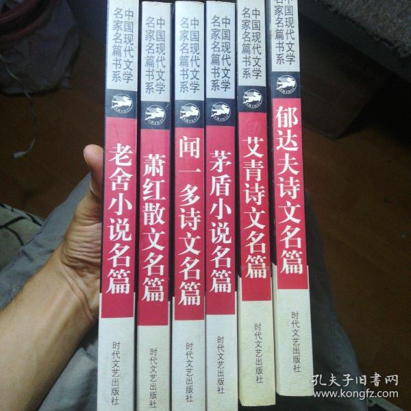 中国现代文学名家名篇书系:    六种合售

老舍小说名篇
萧红散文名篇
闻一多诗文名篇
茅盾小说名篇
艾青诗文名篇
郁达夫诗文名篇