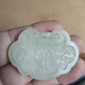 出口创汇时期～老玉龙凤呈祥长命锁，比较厚重，几十年的东西，全品，看好下单售出不退不换，谢谢