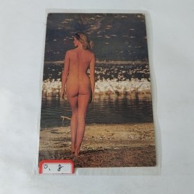 明信片。外国美女模特。美不是一种需要，只是一种快乐