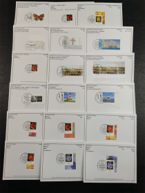 德国2005年欧元戳卡约87枚，有少量重复，右下角有页码，包中通快递