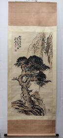 松劲泉声远，花鸟画立轴，乍启典。
