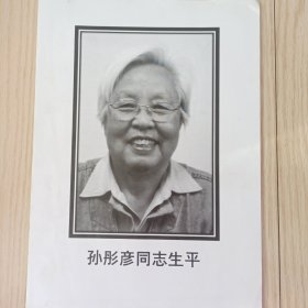 孙彤彦同志生平