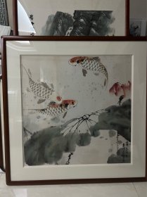 梁业鸿   郑文岩  合作荷花鱼