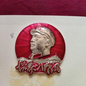福建培养三八作风立体美术字像章