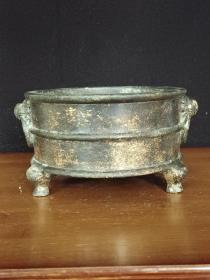 古董  古玩收藏  铜器   铜香炉  传世铜炉 回流铜香炉   纯铜香炉   长14.5厘米，宽13厘米，高7.6厘米，重量2.7斤