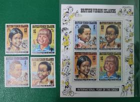 维尔京邮票 1979年 国际儿童年 4+1 全新