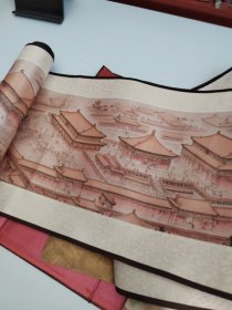 故宫全景图真丝彩绘长卷