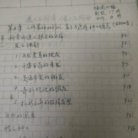 中南民族学院邵树清手稿:人体装饰的部位～显示与遮掩种种媚态【没落款】