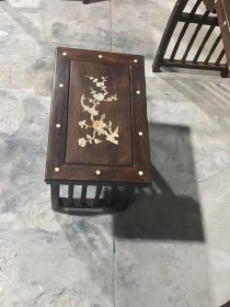 纯檀木琴桌一套，镶嵌螺钿，全品无杂料，完好牢固