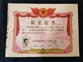 结业证书，1960年浙江省东台县师范学校个人结业证书，尺寸约36*27公分