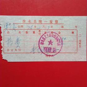 1975年2月17日，医药费，徐水县（今河北省保定市徐水区）大王店公社南街大队保健站（生日票据，医疗医院类，26-6）