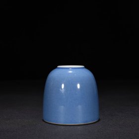旧藏 清康熙洒蓝釉水盂 8×8厘米