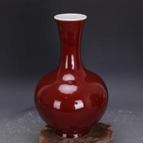 祭红釉赏瓶花瓶