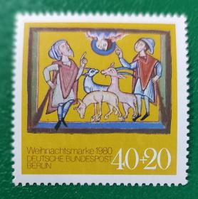 德国邮票 西柏林1980年 牧羊人 1全新