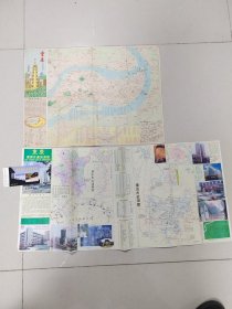 重庆市交通旅游图两张、歌乐山烈士陵园参观券一张3件合售。