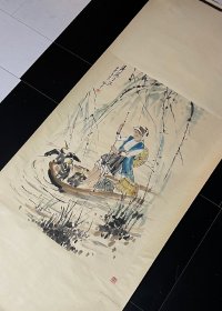 画家宋吟可 水墨人物代表作题材《洱海之滨》