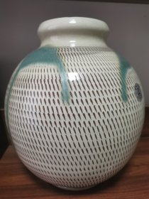 日本小石原烧 跳刀工艺 流釉 大花瓶 只限自提