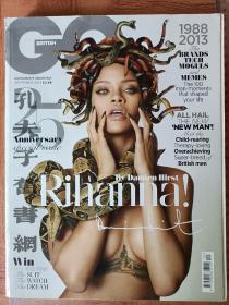 GQ英版2013年12月号第25周年刊 书脊有瑕疵 Rihanna