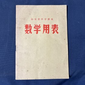 山东省中学课本 数学用表 带毛主席语录