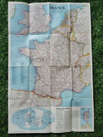 National Geographic国家地理杂志地图系列之1989年7月 Historical France 法国地图
