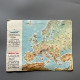【老地图】AIR France 世界航线地图册（法文原版，晕渲地形）