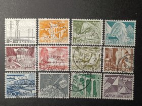 瑞士邮票，1949年风景和技术图案邮票12全