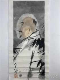 吴林田国画人物一幅，带《吴林田中国画集》一册，吴林田，男，1969年生于江苏海门，是一名画家，现居上海，抽象艺术家，并从事中国画创作研究。